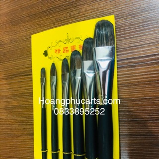 Bộ bút lông chồn 6 cây loại xịn- cán đen