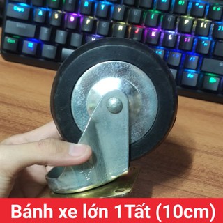 [Bán lẻ 1 cái] Bánh xe xoay 360 độ có vỏ bằng cao su cứng kích thước bánh 10cm, nặng 550g