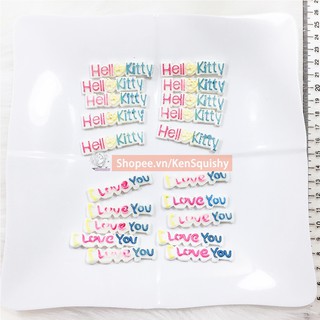 Charm Logo HelloKitty &amp; iLoveYou Trang Trí Slime / Ốp Điện Thoại / Mô Hình / Gắn Dép