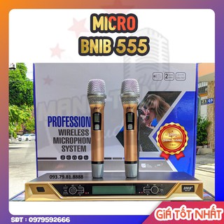 [HÀNG HIẾM] Micro không dây BNIB555 hút âm tốt vang tốt - karaoke gia đình, kết hợp loa kéo, âm thanh hội nghị - Rẻ Nhất