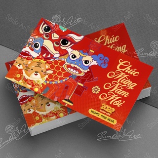 [SANG TRỌNG - ĐỘC - ĐẸP] Combo 9 Tem, Thiệp tết, chúc mừng năm mới 2022 (MUA NHIỀU GIÁ TỐT) IN THEO YÊU CẦU