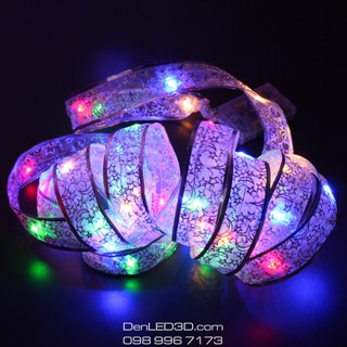 Dây ruy băng đèn Led trang trí cây thông Noel và gói quà