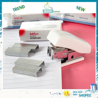 Máy dập ghim mini sắc màu kèm hộp 200 ghim