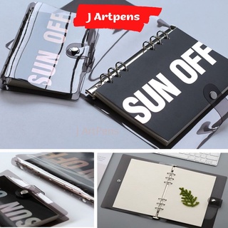 Bìa Sổ Còng Bìa Dẻo Màu Đen (Black) Sun Off A6 A5 6 Lỗ Binder Planner Take Note Giấy Refill