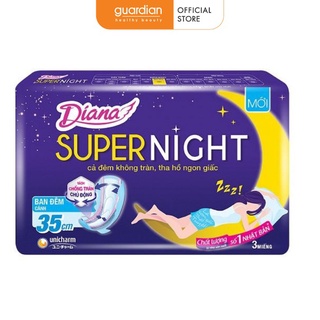 Băng vệ sinh ban đêm Diana Sensi Night có cánh 35cm (3 miếng)