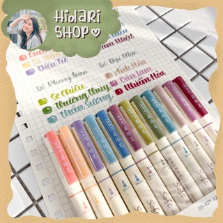 [Màu mới] Set 12 cây Bút Luyện Calligraphy Soft Brush Sign Pen - Hidari