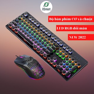 COMBO Bàn phím cơ và chuột gaming cao cấp LED đổi màu nhiều chế độ T907+M8 chuyên chơi game