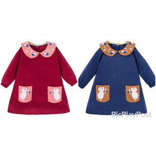 VÁY BÉ GÁI DÀI TAY LITTLE MAVEN PHONG CÁCH ÂU MỸ CHẤT LIỆU NHUNG TĂM CAO CẤP SIÊU ĐẸP ĐỦ SIZE 2-7T