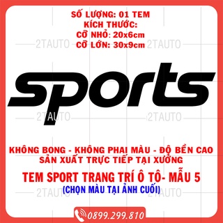 Sticker tem chữ SPORT, logo tem SPORT dán trang trí ô tô xe hơi chống nước,chống phai màu, mẫu đa dạng độc đáo - MẪU 5