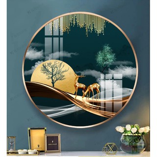 [ FLASH SALE] Tranh tròn phong thủy tráng gương cao cấp treo tường( 2 mẫu tùy chọn)