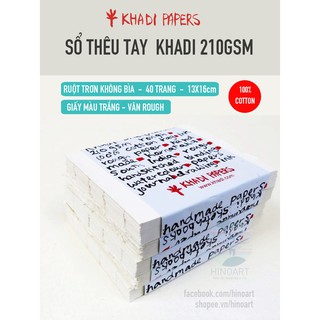Sổ Khadi bìa giấy - 210gsm/40 tờ - vân Rough/Smooth nhiều kích thước