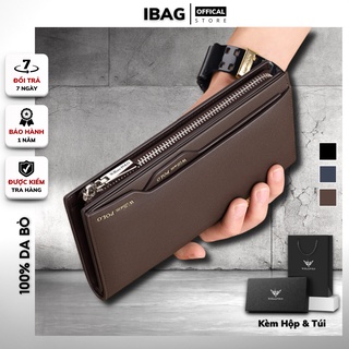 Ví Dài Nam,Ví Cầm Tay Cao Cấp William POLO,Chất liệu Da Bò thật ,Full hộp đựng -Thiết kế nhiều ngăn,Chống nước- 𝑰𝑩𝑨𝑮