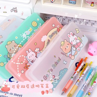 Hộp đựng bút nhựa nhiều ngăn màu săc dễ thương