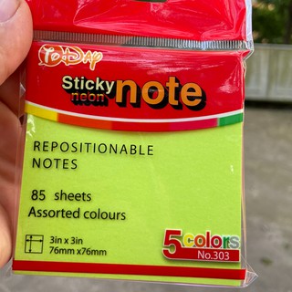 GIẤY NOTE STICKY NOTE 5 MÀU TODAY KT 3 X3 INCH No.303