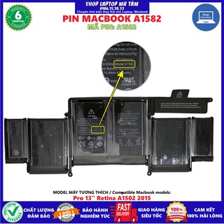 Pin MACBOOK A1582 (ZIN) - 6 CELL - Pro 13" Retina A1502 A1582 2015