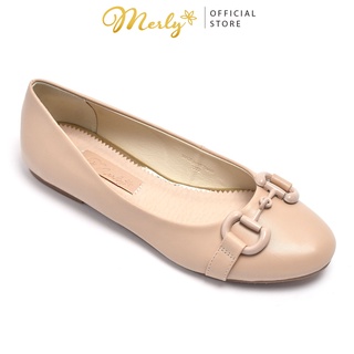 Giày búp bê mũi tròn nơ xích Merly 1372, Giày búp bê size lớn, Giày nữ big size