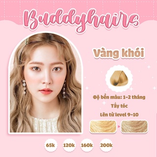Thuốc nhuộm tóc VÀNG KHÓI cần dùng Thuốc tẩy tóc Buddyhairs tặng kèm găng tay mũ trùm trợ nhuộm tiện ích