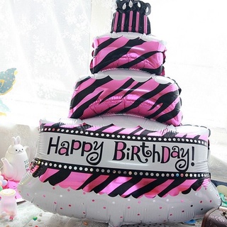 Bóng Bánh Sinh Nhật Size Trung 60cm, Bóng Nhôm Hình Bánh Sinh Nhật Trang Trí Bữa Tiệc Của Các Bé Thêm Sinh Động Hơn