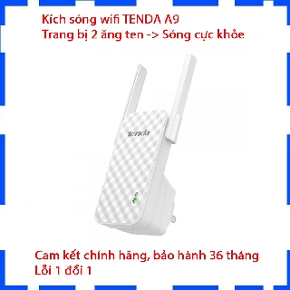 [Mã SKAMSALE03 giảm 10% đơn 200k] Kích Sóng Wifi Repeater 300Mbps Tenda A9 - Hàng Chính Hãng - Bảo hành 36 tháng
