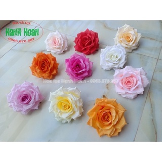 Combo 10 Đầu bông hồng cánh xoăn 11cm - Hoa giả cao cấp