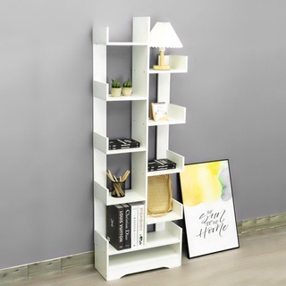 Kệ sách hiện đại IGA hình cây đa tầng phòng khách GP66.01/ màu Trắng
