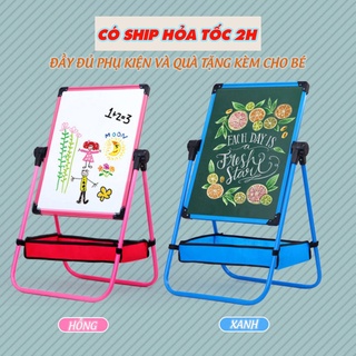 Bảng vẽ cho bé có 2 mặt xanh và trắng flipchart,nâng hạ chiều cao,giúp bé thông minh hơn trong học tập [ĐẦY ĐỦ PHỤ KIỆN]