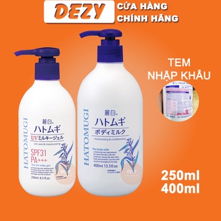 Sữa Dưỡng Thể Hatomugi Dưỡng Trắng Da Hạt Ý Dĩ 400ml Body Milk - Hyaluronic Acid Dưỡng Ẩm Mờ Thâm Skincare Nhật Bản Dezy