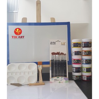 Combo Vẽ màu ACRYLIC đầy đủ ( kèm quà tặng)