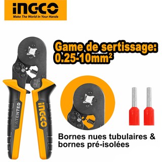 Kềm bấm cos dây điện 0.25-10mm3 Ingco HRCPG05210