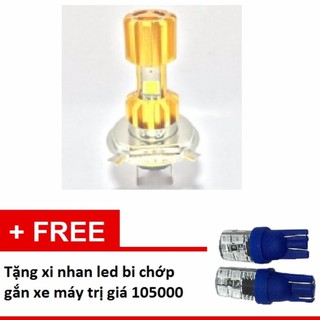 Đèn Fa led Thanh Khang 3 tim H4 space ship ánh sáng trắng 001000053+ tặng xi nhan led bi chớp (xanh dương) 003000064
