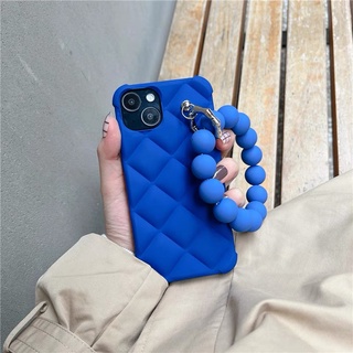 Ốp Điện Thoại Có Dây Đeo Chuỗi Hạt Màu Xanh Hoàng Gia Cho Iphone 12 pro max 13 13 pro max11 pro max xs max xr x phone 7plus