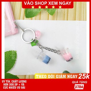 Móc khóa trà sữa trân châu  FREESHIP  Có Video thật   Móc khóa trà sữa trân châu độc đáo 1 móc 2 ly - Phát Huy Hoàng