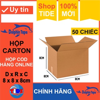 Hộp carton (50 chiếc kích thước 8cm x 8cm x 8cm) – Dùng trong công tác đóng hàng hỗ trợ vận chuyển – Hộp COD