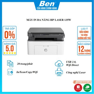 Máy in đa chức năng HP LaserJet MFP 135w Printer, 1Y WTY_4ZB83A