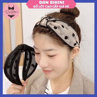 Băng Đô Nữ vải lưới chấm bi điệu đà ❤️ Bờm tóc xinh xắn cho nữ mã L15B