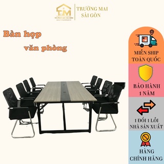 bàn họp làm việc văn phòng thông minh chân sắt sơn tĩnh điện mặt bàn Mđf chống ẩm cao cấp Trường Mai Sài Gòn