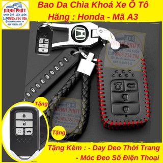 Bao Da Chìa Khóa xe Ô Tô Honda Civic, City, ( Lưu Ý : Sản phẩm gồm có bao da và móc khoá ko có quà đi kèm )