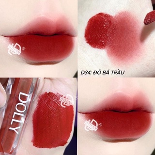 [ Đỏ bã trầu - D34 ] Son lì không chì Dolly Diamond mềm mịn( tặng dưỡng môi khi mua 3 son )