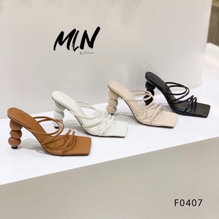 DÉP NỮ GÓT BẦU 9P BỐN DÂY MÃNH NGANG XÉO 2IN1 F0407