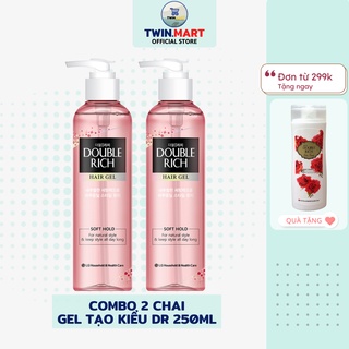 [ĐƠN 299K TẶNG SỮA TẮM 36K] Combo 2 chai Gel Tạo Kiểu Double Rich Soft Giữ Nếp Tự Nhiên 250ml