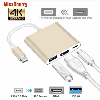 Bộ Chuyển Đổi Hub Sạc Usb 3.0 Type C Sang 4k Hdmi Usb 3.0 Cho Macbook
