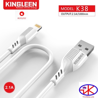 Cáp sạc nhanh Lightning 2.1A dài 1m Kingleen K38.