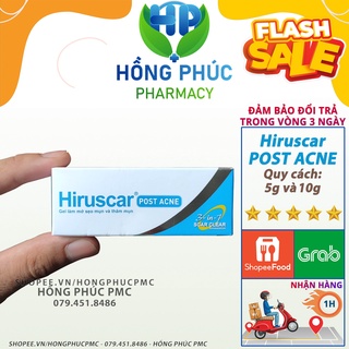 Gel Hiruscar Post Acne ⚡Chính Hãng⚡ Chăm sóc sẹo mụn và mụn thâm trên da tuýp 5g và 10g