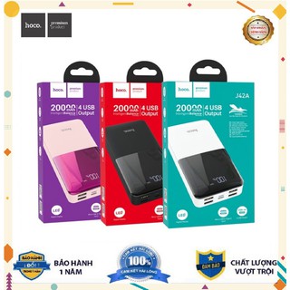 Sạc Dự Phòng Hoco J42A 20000MahLED HIỂN THỊPin Dự Phòng 4 Cổng USB Hàng Chính Hãng - BH 12T