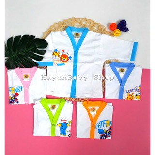 Bộ 10 Áo sơ sinh tay dài màu trắng Hello Baby cho bé từ 3-11kg