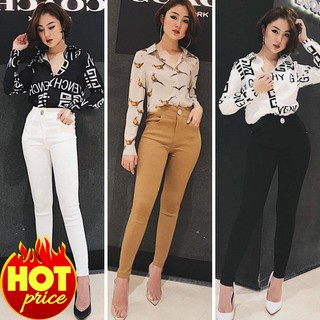 Quần Jeans Nữ Cạp Cao [Lưng Cao] 3 màu - Quần Jeans Nữ Co giãn Tốt - Tashop - 41