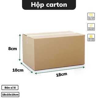 Thùng carton đóng hàng 18 x 10 x 8 cm cỡ lớn thiết kế 3 lớp dày dặn nhiều kích thước có bán sỉ lẻ