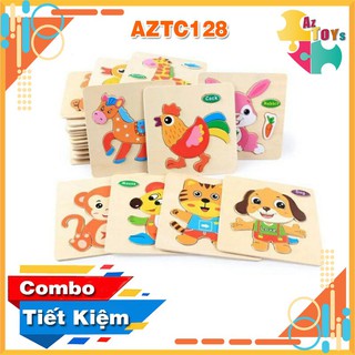 [XẢ KHO + NowShip] Tranh Ghép Hình 3D Montessori, Đồ Chơi Gỗ Xếp Hình Tuy Duy Cho Bé - AZTC128