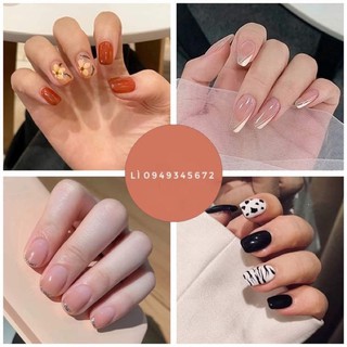 [Màu 161->180]móng tay giả 24 món kèm keo