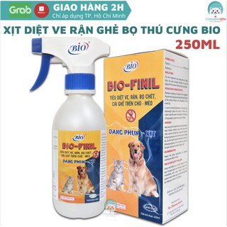Xịt ghẻ ve rận cho chó mèo bọ chét Bio finil 100ml, chăm sóc thú cưng Con Mèo Xiêm